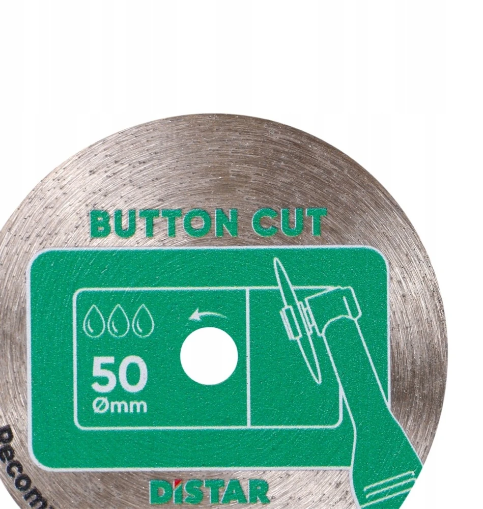 Deimantinis diskas su koteliu graveriui, plytelėms pjauti, 50x0,8F mm, ButtonCut, Distar