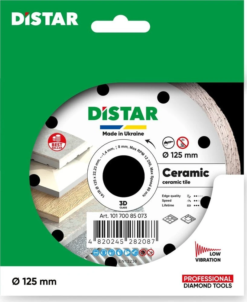 Deimantinis pjovimo diskas DISTAR 10170085073; 125x22,23x1,4 mm