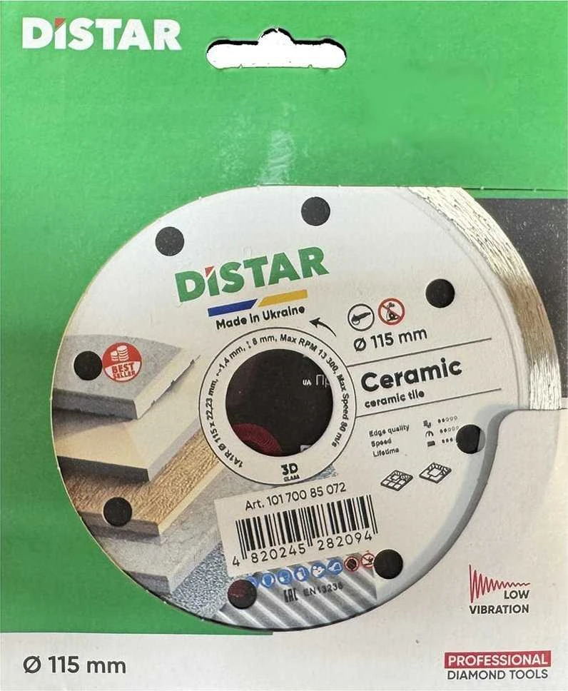 Deimantinis pjovimo diskas DISTAR 10170085072; 115x22,23x1,4 mm