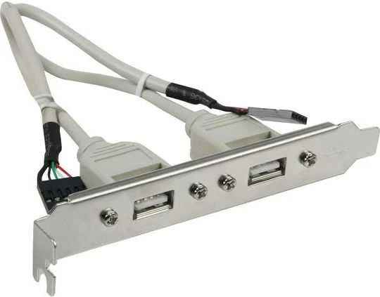 Digitus ASSMANN USB lizdo laikiklio laidas, 2x tipo A-2x5 kontaktų IDC, F/F, 0,25 m, USB 2.0 suderinamas, AK-300301-002-E