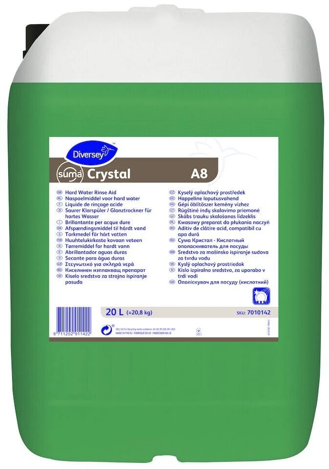 Diversey Suma Crystal A8 rūgštinis skalavimo skystis / indaplovės ploviklis - 20 l