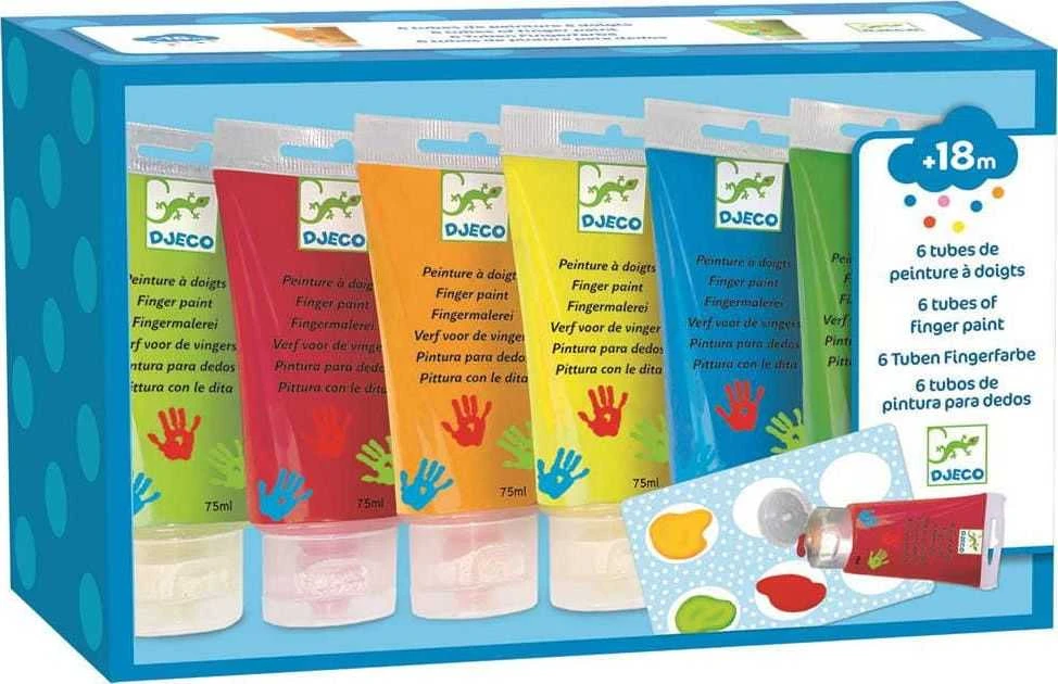 DJECO dažai pirštams (6vnt.), tūbelėse, DJ08860 ( DJ08860 )