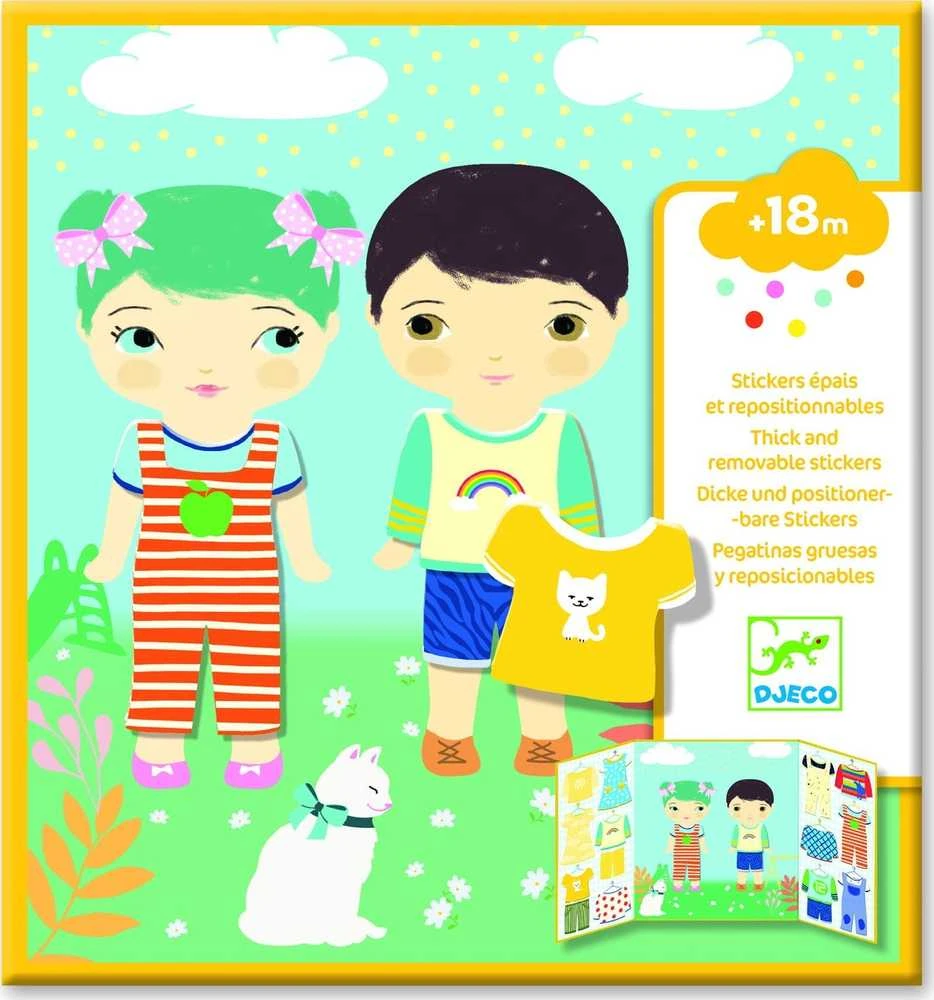 Djeco Daugkartiniai lipdukai mažiesiems - Drabužiai ( DJ09070 )