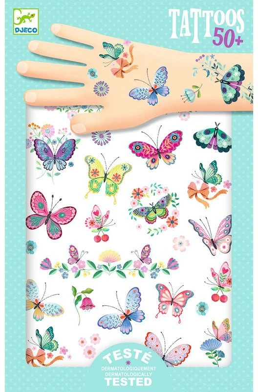 KNYGA Djeco Tatuiruotės - Drugeliai (50+ tatuiruočių) ( DJ09249 )