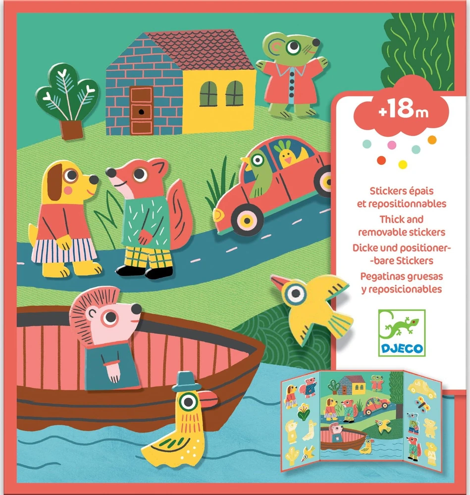 Djeco Daugkartiniai lipdukai mažiesiems - Gyvūnai ( DJ09071 )