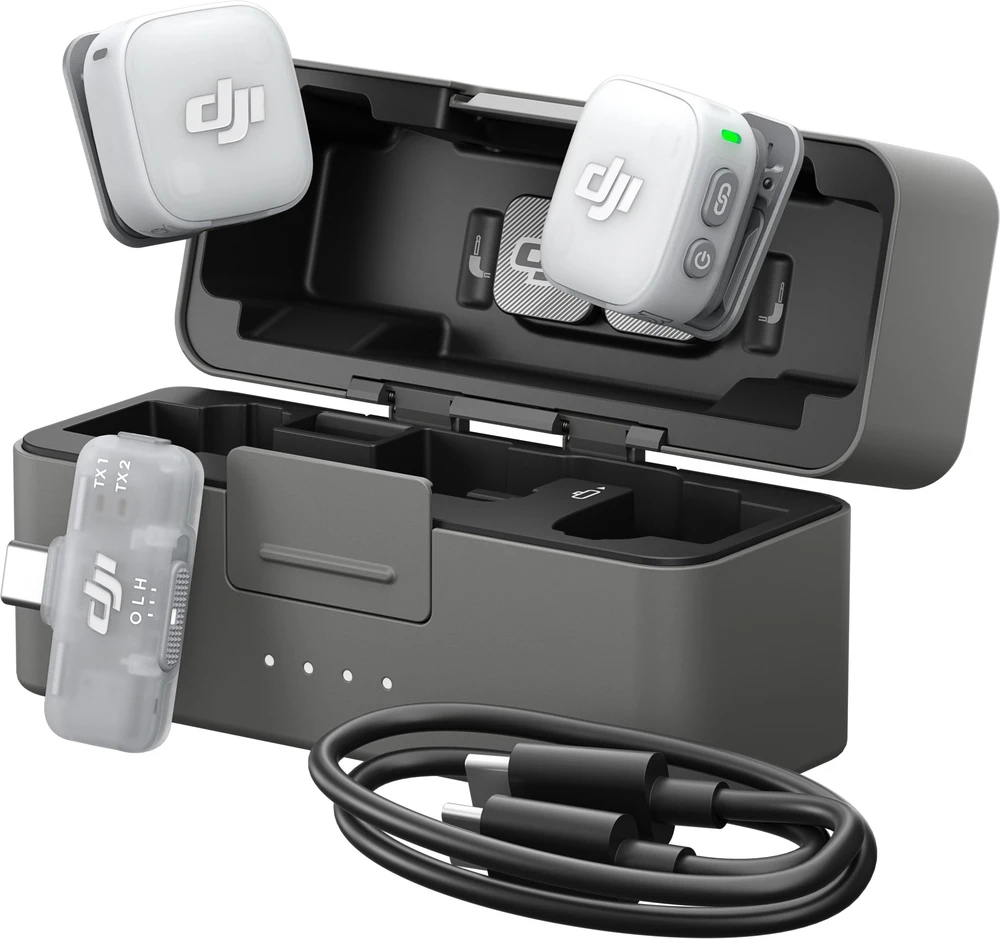 DJI Mic Mini 2 (2 siųstuvai + 1 mobilus imtuvas + įkrovimo dėklas)