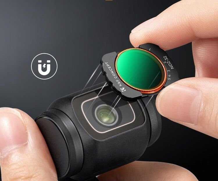 Filtras Nd Pilka Adjustable ND2-ND32 Do DJI Osmo Pocket 3 HD MC Nano X K&F / Kf01.2544