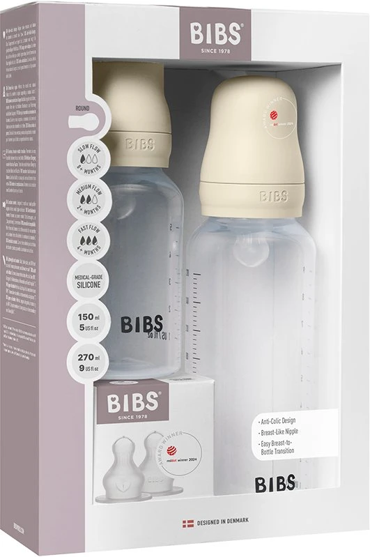 DKD Home Decor BIBS 50181216 Rinkinys butelių silikonowych 150 ML/270 ML dramblio kaulo (BIB000007)