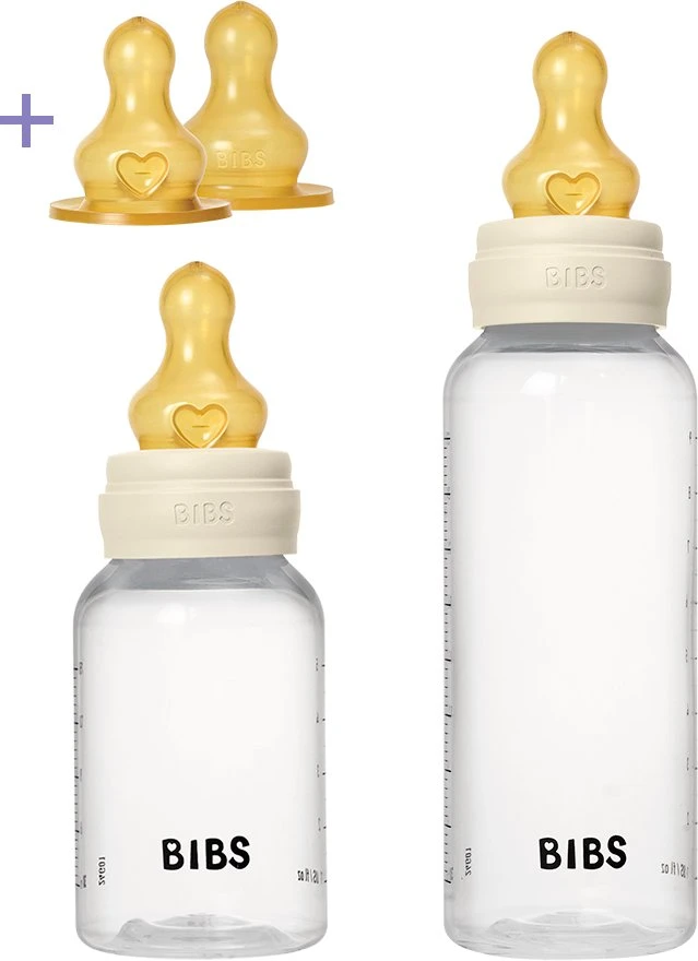 Buteliukai kūdikiams plastikiniai BIBS Anti-colic 2 vnt 150/270 ml Ivory guma
