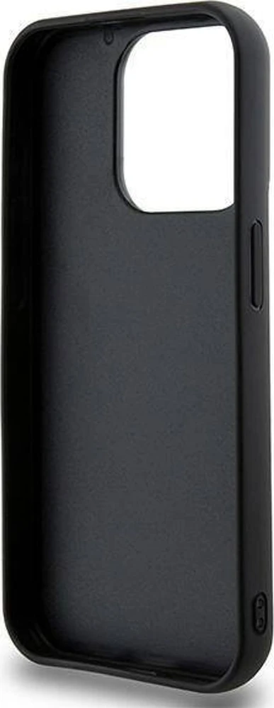 DKNY DKHCP15L3DRPWK iPhone 15 Pro 6.1″ juodos spalvos kietas dėklas 3D Rubber Repeat Pattern