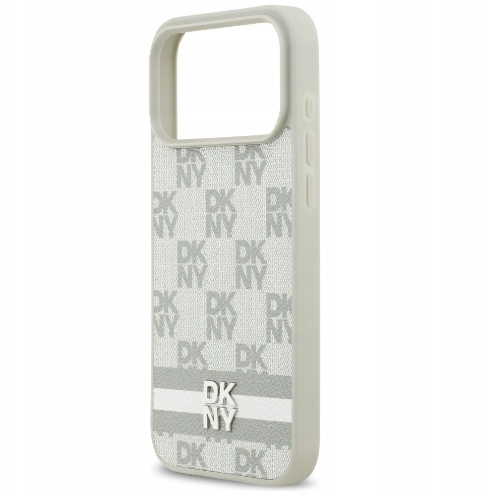 Dėklas DKNY Checkered with Printed Stripes skirtas Apple iPhone 17 Pro Max beige