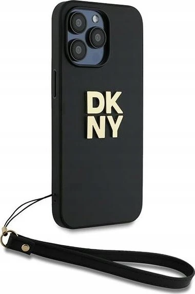 DKNY DKHCP16LPBSWSK Apple iPhone 16 Pro 6.3" dėklas telefonui juodos spalvos Wrist Strap Stock Logo