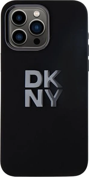 DKNY DKHCP16LSMCBSK Apple iPhone 16 Pro 6.3″ juodos spalvos kietas dėklas Liquid Silicone Metal Logo