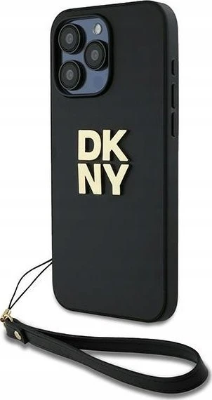 DKNY DKHCP16XPBSWSK Apple iPhone 16 Pro Max 6.9" dėklas telefonui juodos spalvos Wrist Strap Stock Logo