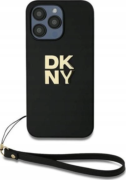 DKNY DKHCP16XPBSWSK Apple iPhone 16 Pro Max 6.9" dėklas telefonui juodos spalvos Wrist Strap Stock Logo