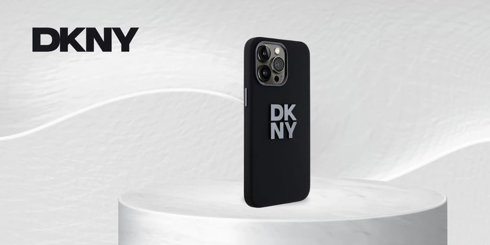 DKNY DKHCP16XSMCBSK Apple iPhone 16 Pro Max 6.9″ juodos spalvos kietas dėklas Liquid Silicone Metal Logo