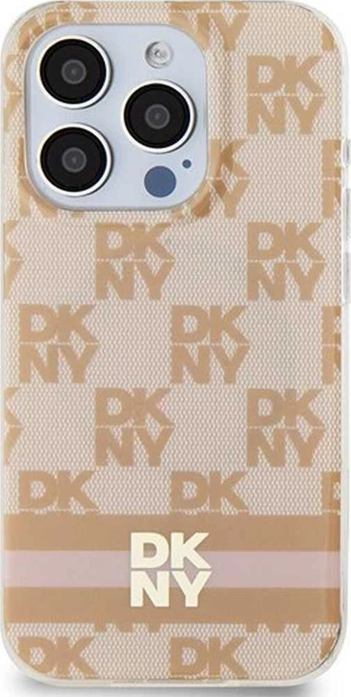 DKNY DKHMP13LHCPTSP Apple iPhone 13 Pro 13 6.1 inch rožinės spalvos kietas dėklas IML Checkered Mono Pattern & Printed S