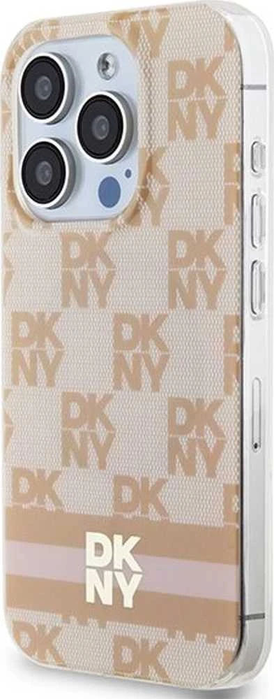 DKNY DKHMP13LHCPTSP Apple iPhone 13 Pro 13 6.1 inch rožinės spalvos kietas dėklas IML Checkered Mono Pattern & Printed S