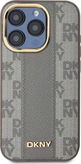 DKNY DKHMP14XPCPVSLE Apple iPhone 14 Pro Max 6.7″ beige kietas dėklas Leather Checkered Mono Pattern MagSafe