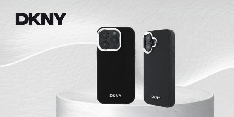 DKNY DKHMP15LPSCMCLK Apple iPhone 15 Pro 6.1″ juodos spalvos kietas dėklas Plain Logo MagSafe