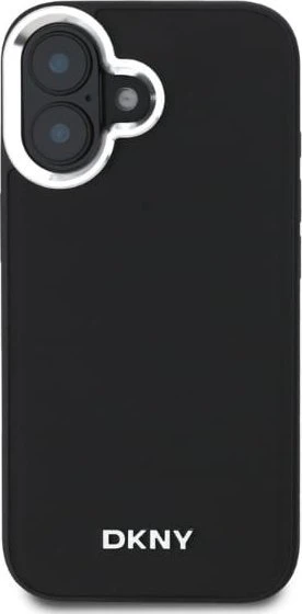 DKNY DKHMP15MPSCMCLK Apple iPhone 15 Plus 6.7″ juoda juodos spalvos kietas dėklas Plain Logo MagSafe