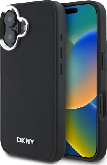 DKNY DKHMP15SPSCMCLK Apple iPhone 15 6.1″ juodos spalvos kietas dėklas Plain Logo MagSafe