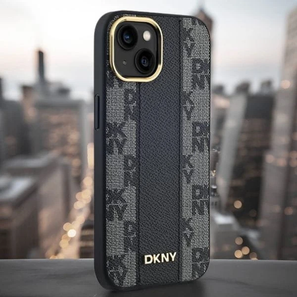 DKNY DKHMP16SPCPVSLK Apple iPhone 16 6.1″ juodos spalvos kietas dėklas Checkered Pattern Magsafe