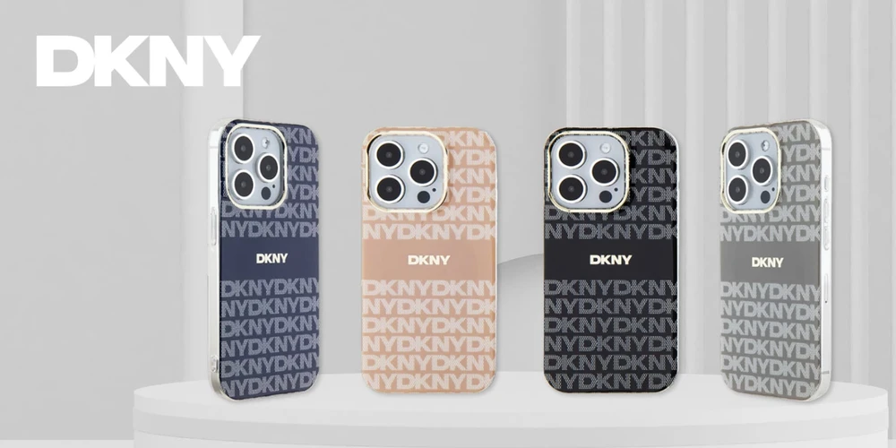 DKNY DKHMP16XHRHSEP Apple iPhone 16 Pro Max 6.9″ rožinės spalvos kietas dėklas Repeat Texture Pattern With Stripe
