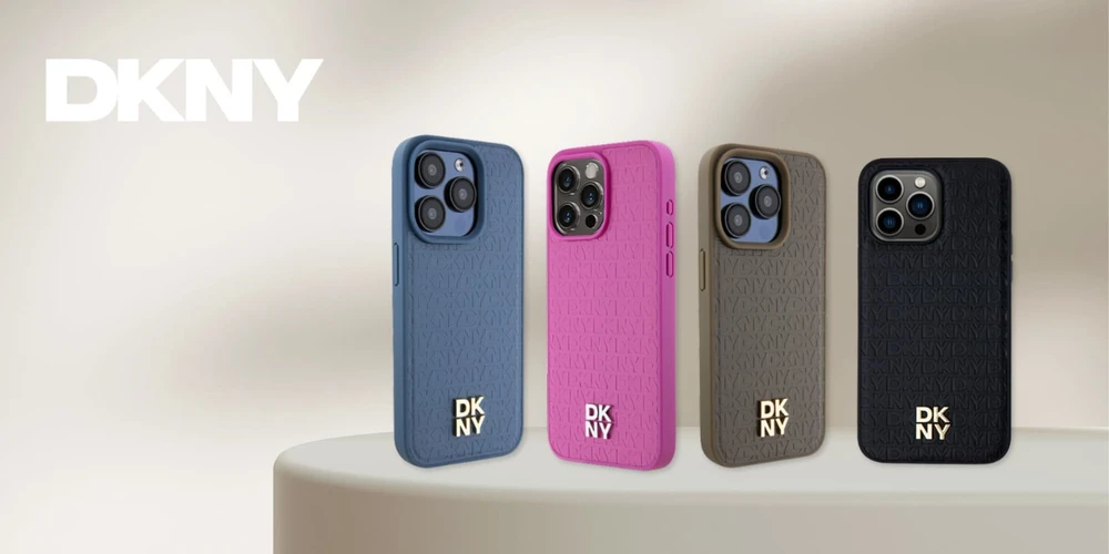 DKNY DKHMP16XPSHRPSK Apple iPhone 16 Pro Max 6.9" dėklas telefonui juodos spalvos Repeat Pattern Stack Logo MagSafe