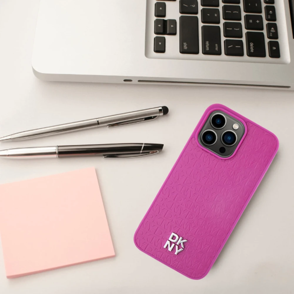 DKNY DKHMP16XPSHRPSK Apple iPhone 16 Pro Max 6.9" dėklas telefonui juodos spalvos Repeat Pattern Stack Logo MagSafe