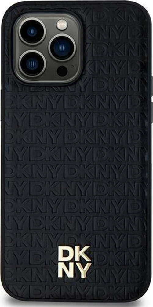 Samsung Galaxy S24 DKNY Odinis Dėklas Pattern Metal Logo MagSafe (DKHMS24SPSHRPSK) juodos spalvos