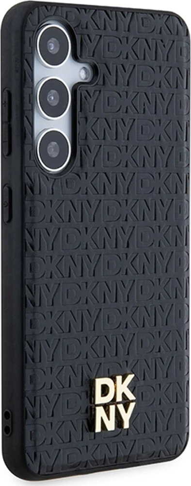 Samsung Galaxy S24 DKNY Odinis Dėklas Pattern Metal Logo MagSafe (DKHMS24SPSHRPSK) juodos spalvos