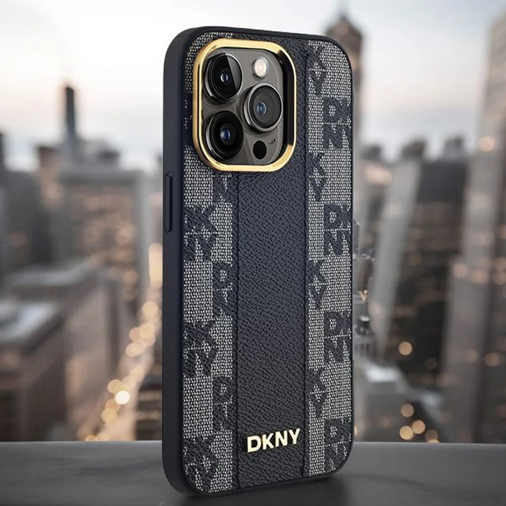 Samsung Galaxy S24 DKNY Hardcase Leather Checkered Mono Pattern MagSafe (DKHMS24SPCPVSLK) dėklas telefonui juodos spalvos