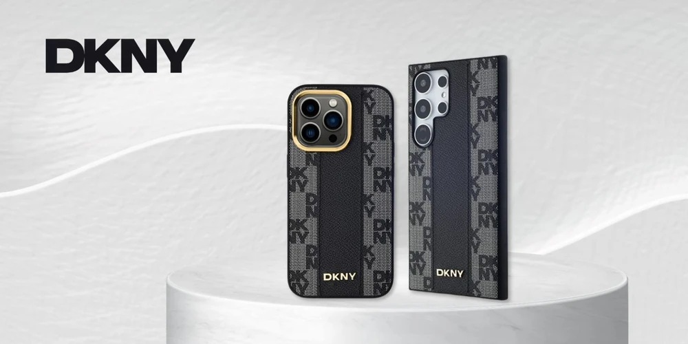 Samsung Galaxy S24 DKNY Hardcase Leather Checkered Mono Pattern MagSafe (DKHMS24SPCPVSLK) dėklas telefonui juodos spalvos