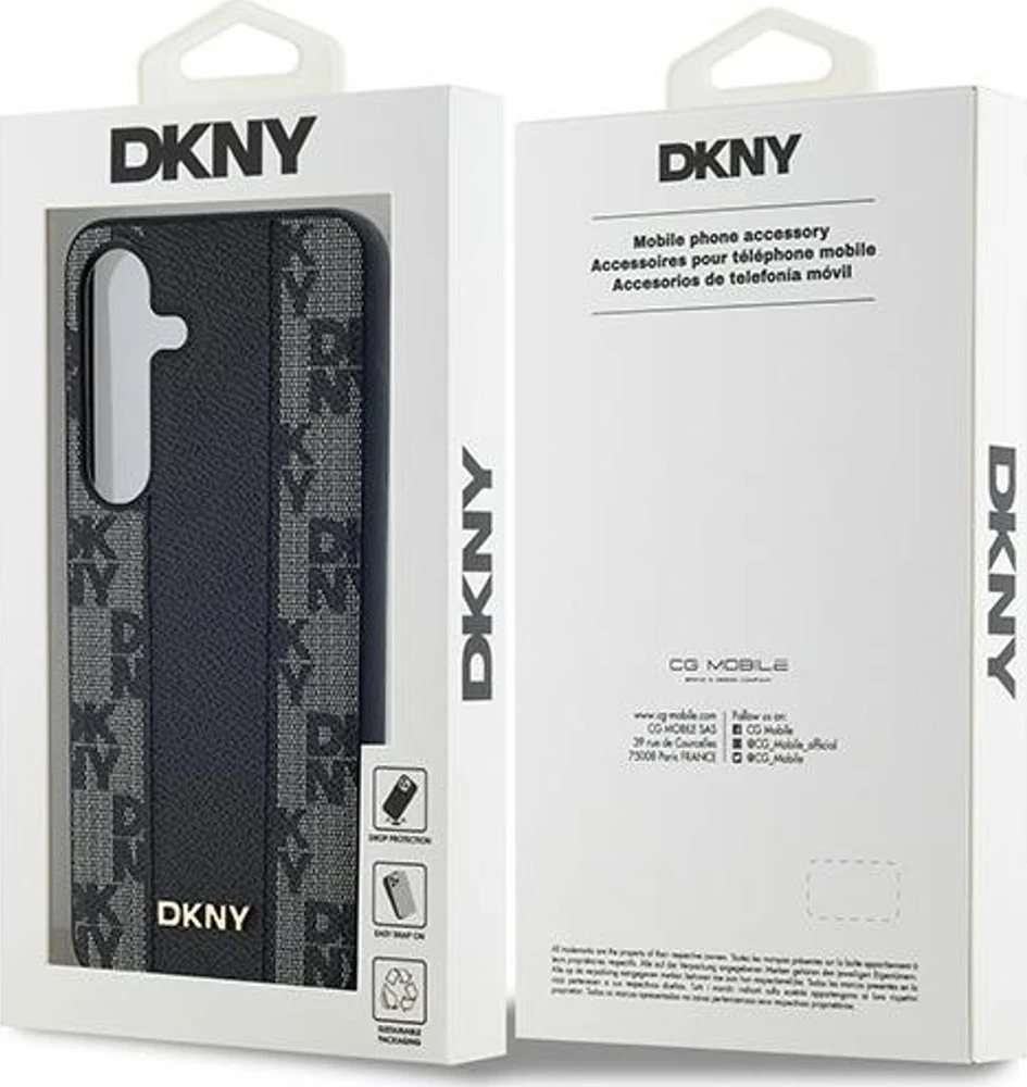 Samsung Galaxy S24 Plus DKNY Hardcase Leather Checkered Mono Pattern MagSafe (DKHMS24MPCPVSLK) dėklas telefonui juodos spalvos