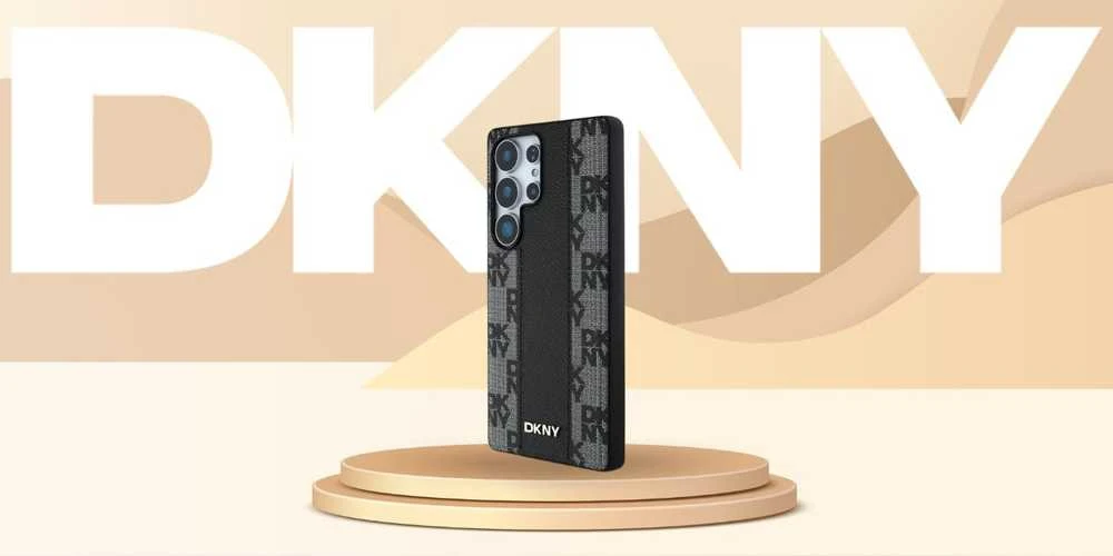 Dėklas DKNY Leather Checkered Pattern MagSafe Samsung Galaxy S25 Ultra juodos spalvos