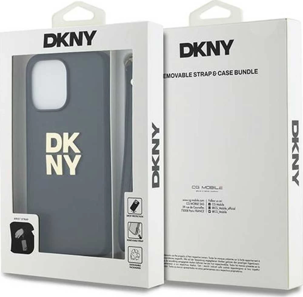 Apple iPhone 14 Pro Max DKNY Hardcase Wrist Strap Stock Logo (DKHCP14XPBSWSK) dėklas telefonui juodos spalvos