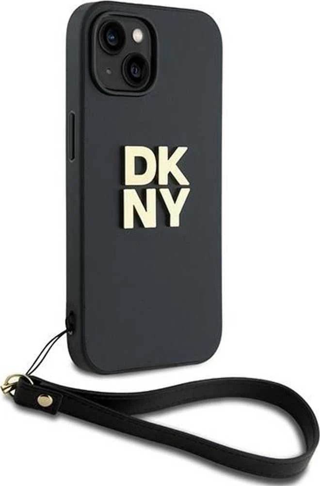 Apple iPhone 13 / 14 / 15 DKNY Hardcase Wrist Strap Stock Logo (DKHCP14SPBSWSK) dėklas telefonui juodos spalvos