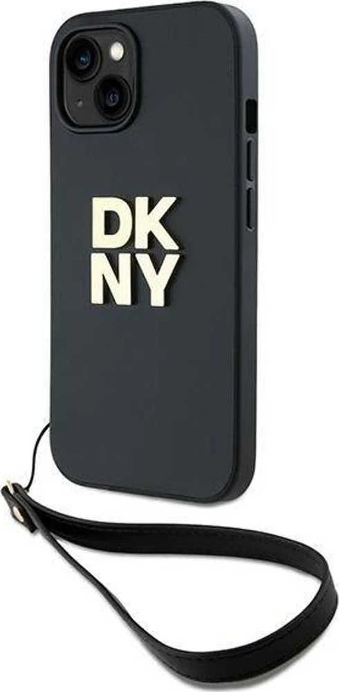Apple iPhone 13 / 14 / 15 DKNY Hardcase Wrist Strap Stock Logo (DKHCP14SPBSWSK) dėklas telefonui juodos spalvos