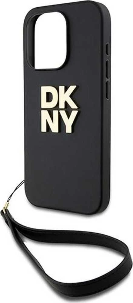 Apple iPhone 15 Pro DKNY Hardcase Wrist Strap Stock Logo (DKHCP15LPBSWSK) dėklas telefonui juodos spalvos