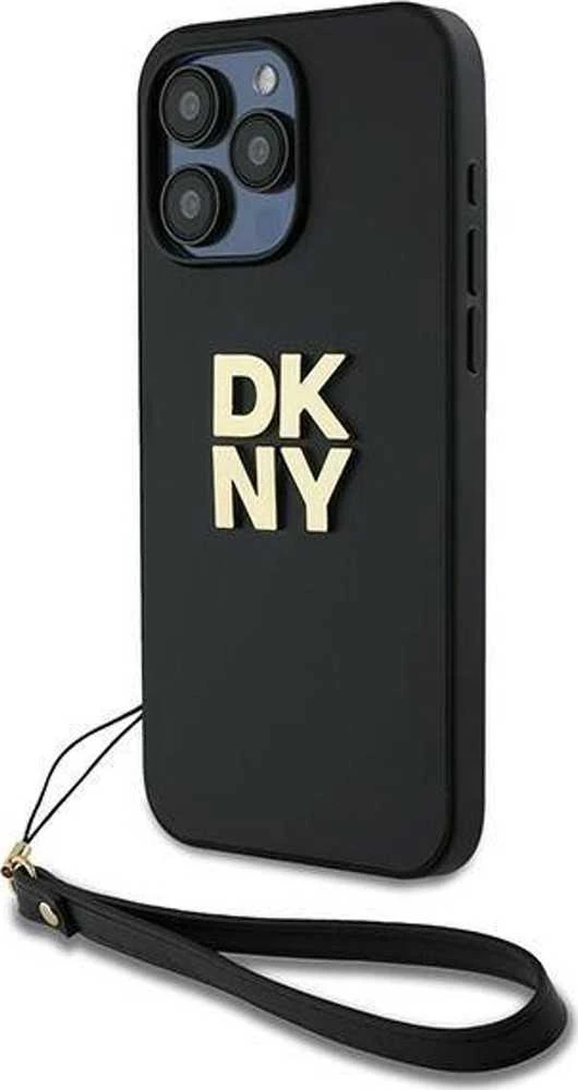 Apple iPhone 15 Pro Max DKNY Hardcase Wrist Strap Stock Logo (DKHCP15XPBSWSK) dėklas telefonui juodos spalvos