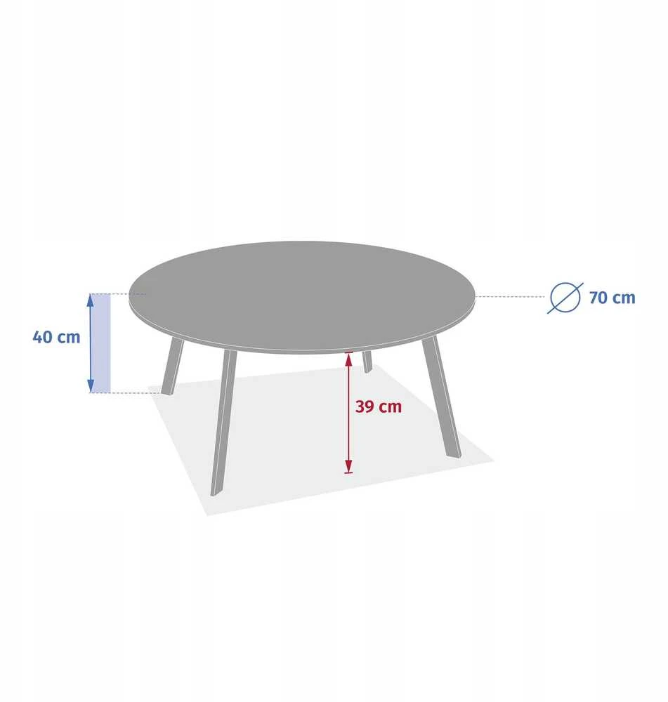Dlgtp SAONA metalinis sodo stalas, Ø 70 cm