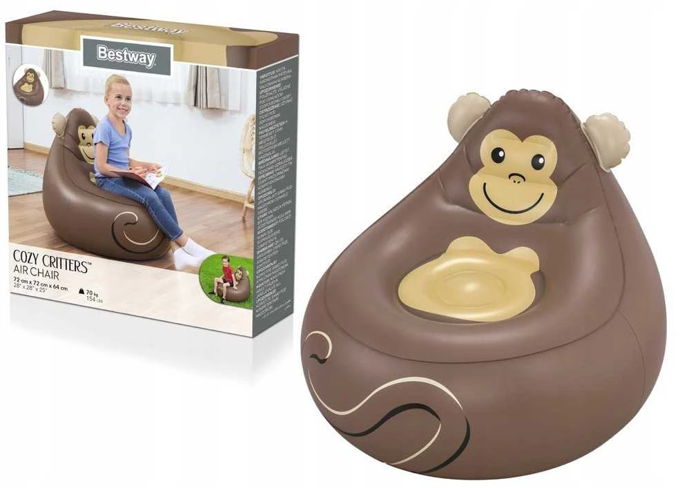Pripučiamas fotelis Bestway Monkey, 72 x 72 x 64 cm