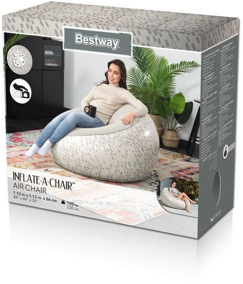 Pripučiamas fotelis Bestway 75052 pilkas