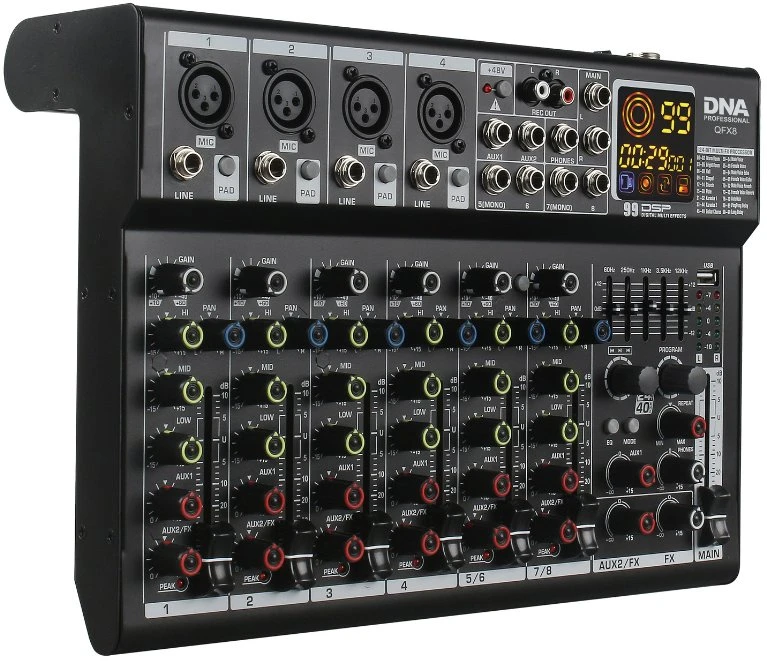 QSC DNA QFX8 analoginis garso maišytuvas 8 kanalų „Bluetooth“