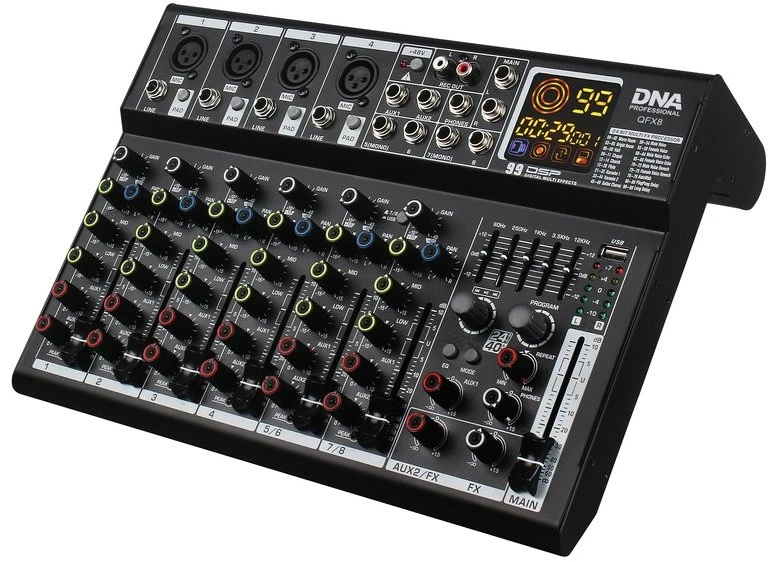 QSC DNA QFX8 analoginis garso maišytuvas 8 kanalų „Bluetooth“
