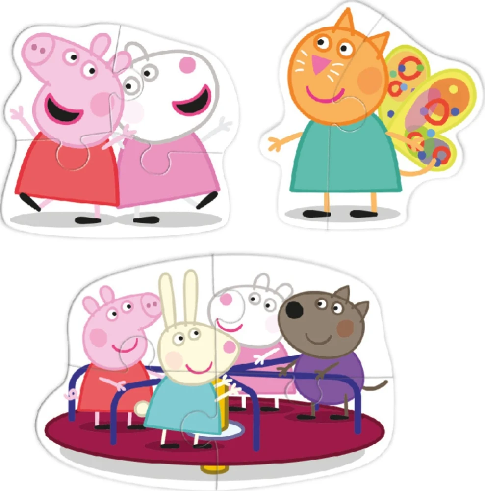 Dodo Dėlionė 3in1 "PEPPA PIG" PEPPA PIG 3 DĖLĖS VIENOJE PAKUOTĖJE