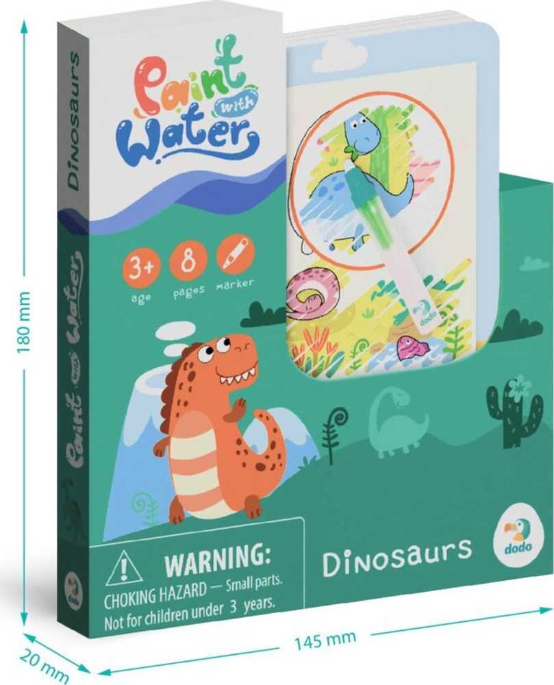 Dodo Mokomasis rinkinys piešimui su vandeniu Dinozaurai vaikams