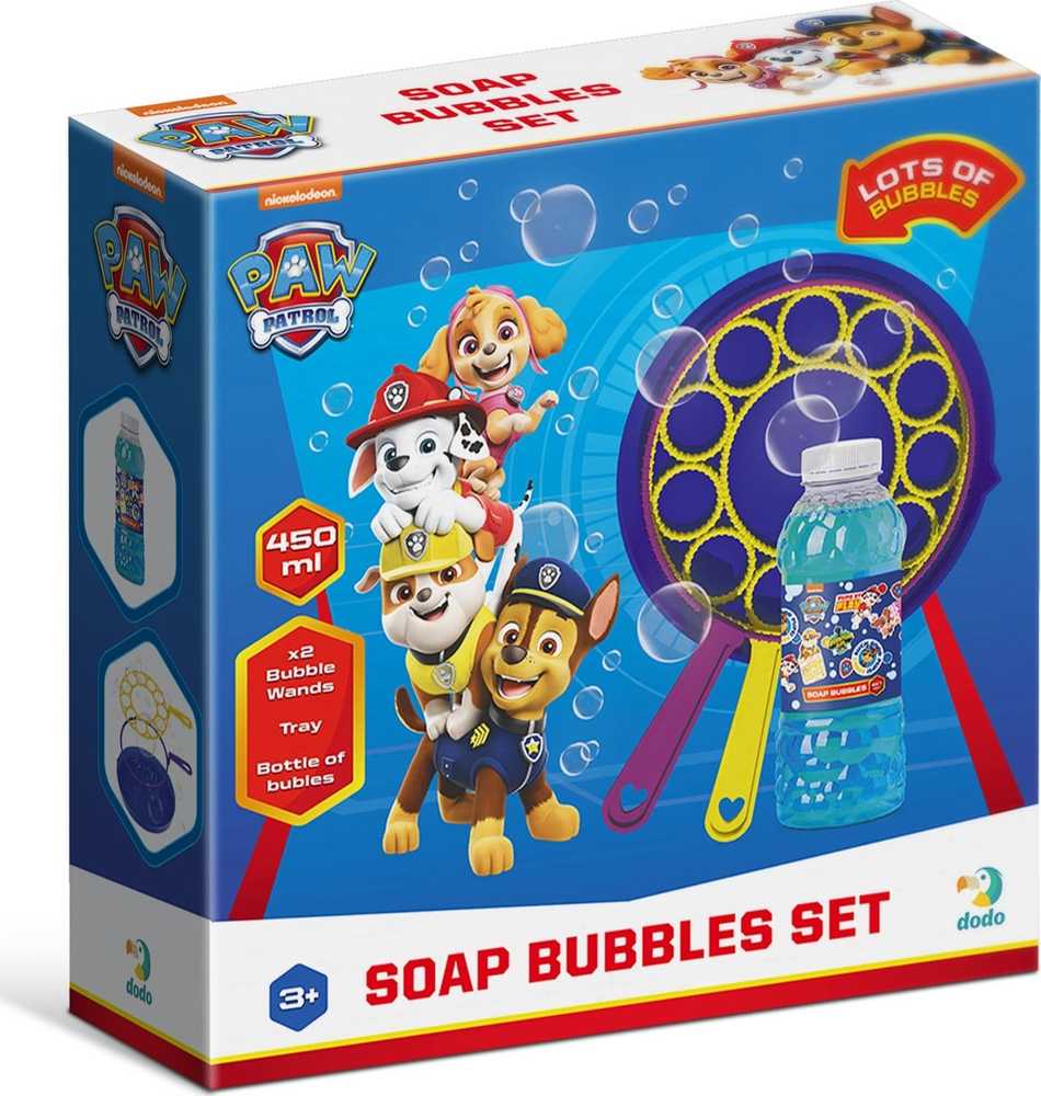Dodo Mega Rinkinys muilo burbulai - Paw/Paw Patrol didelių lazdelių dėklas skystis 450 ml