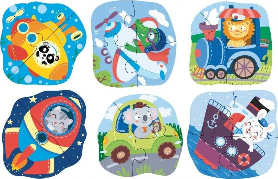 DODO dėlionių rinkinys Transportas, 8 dėlionės 2-4 dalių D, 300154